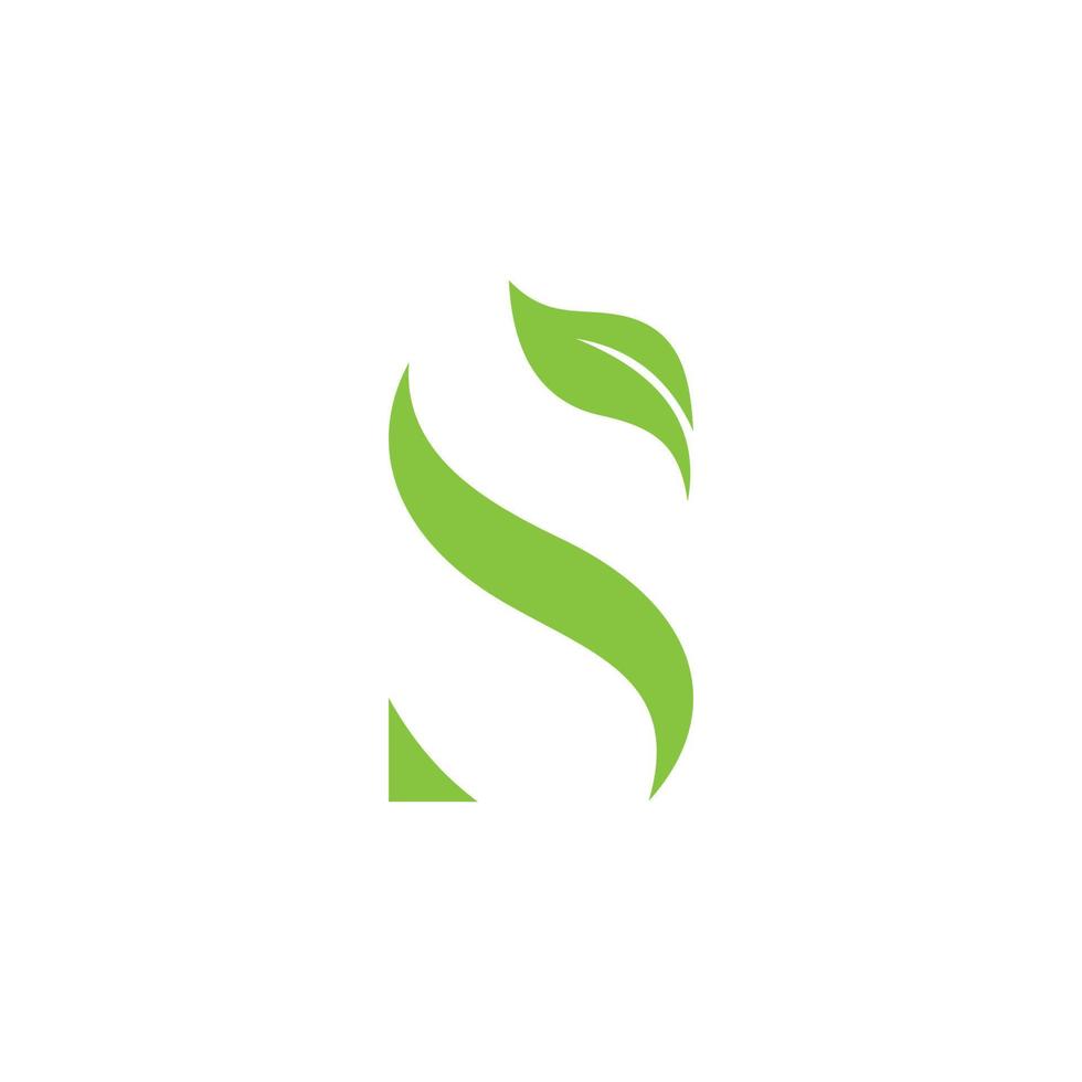 logo de la lettre initiale s avec logo vectoriel de feuilles.