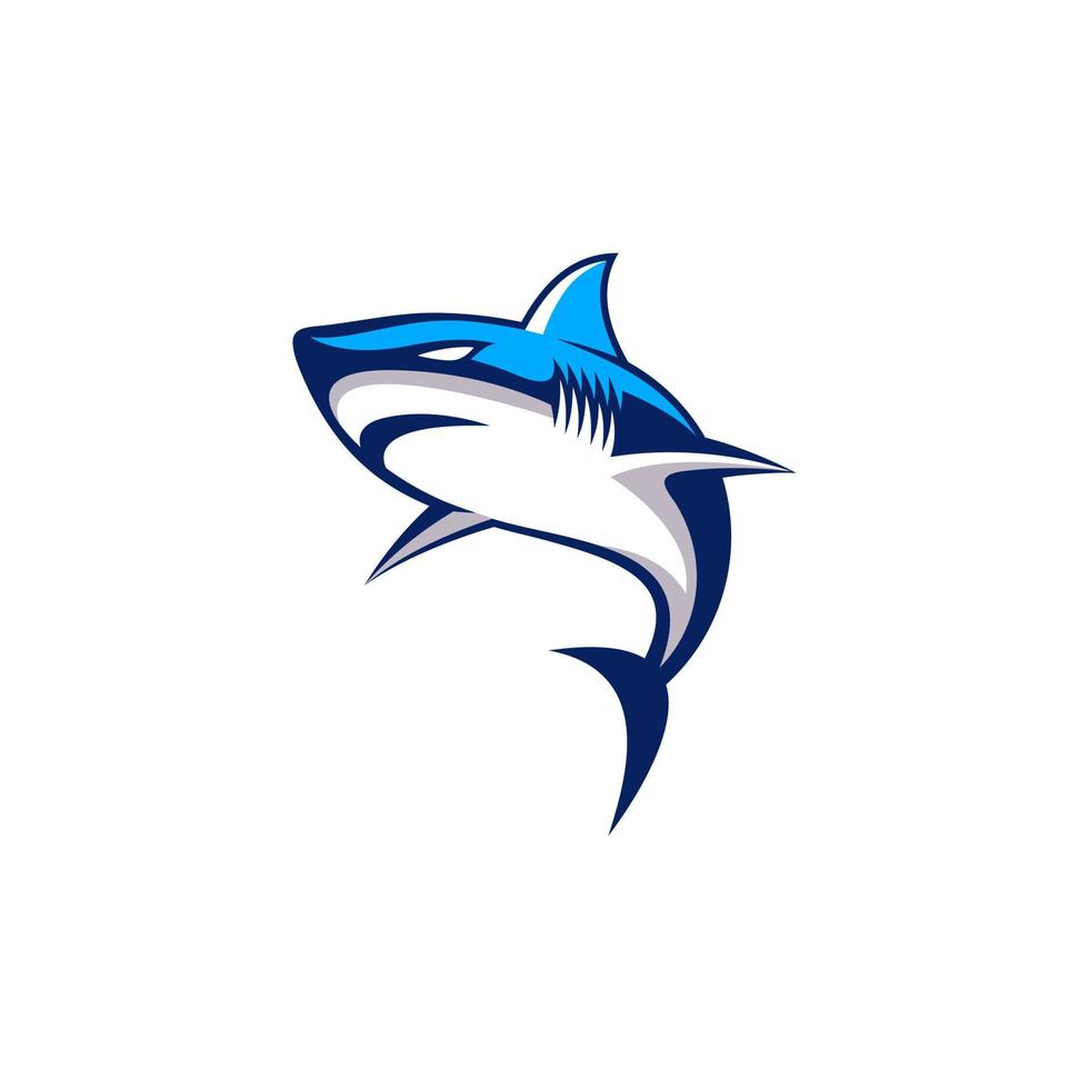 modèle de conception de logo vectoriel de mascotte de requin