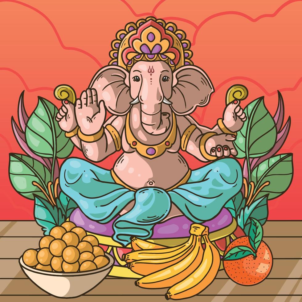 concept de ganesh chaturthi vecteur