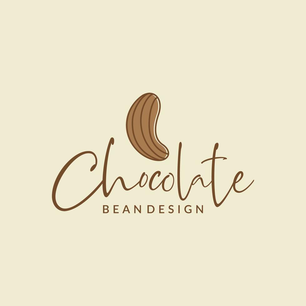 dessin au trait abstrait haricot au chocolat logo design vecteur graphique symbole icône illustration idée créative