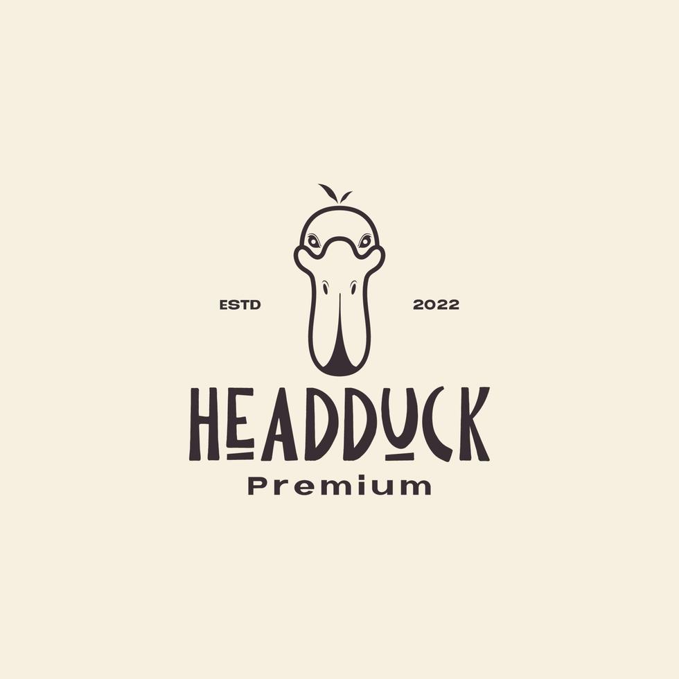 hipster canard long bec logo design vecteur graphique symbole icône illustration idée créative