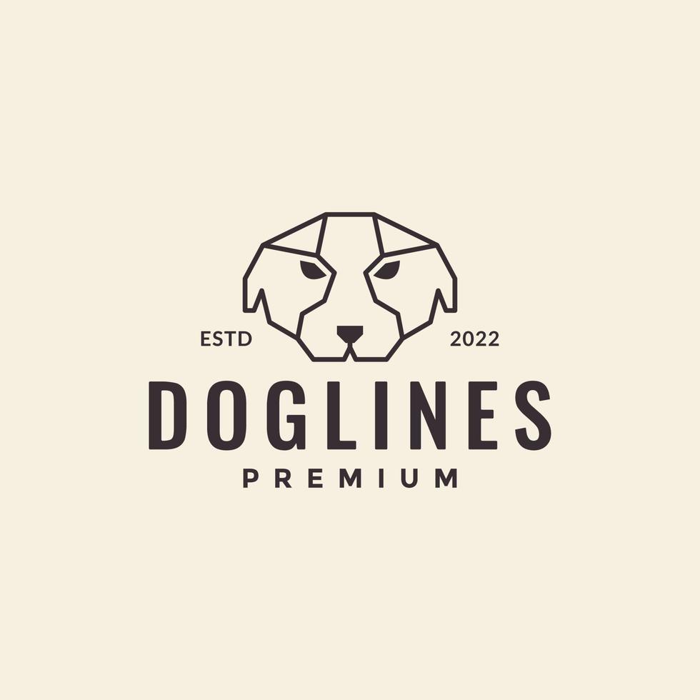 ligne tête chien minimal hipster logo design vecteur graphique symbole icône illustration idée créative