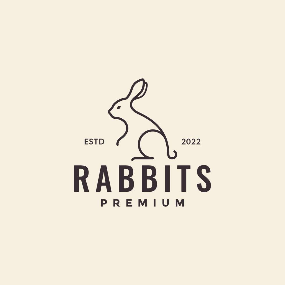 dessin au trait simple lapin hipster logo design vecteur graphique symbole icône illustration idée créative