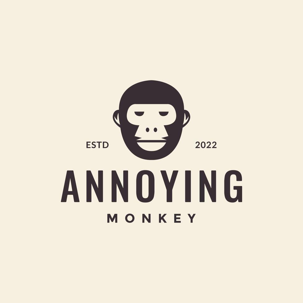 Ennuyeux tête singe logo design vecteur graphique symbole icône illustration idée créative