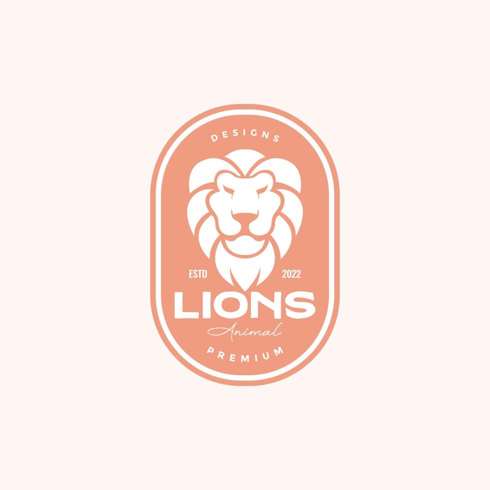 insigne vintage coloré avec création de logo lion symbole graphique vectoriel icône illustration idée créative