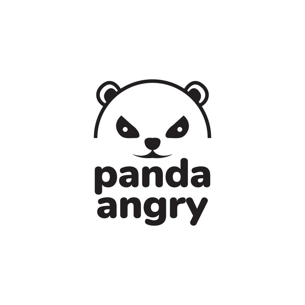 visage effrayé panda en colère logo design vecteur graphique symbole icône illustration idée créative