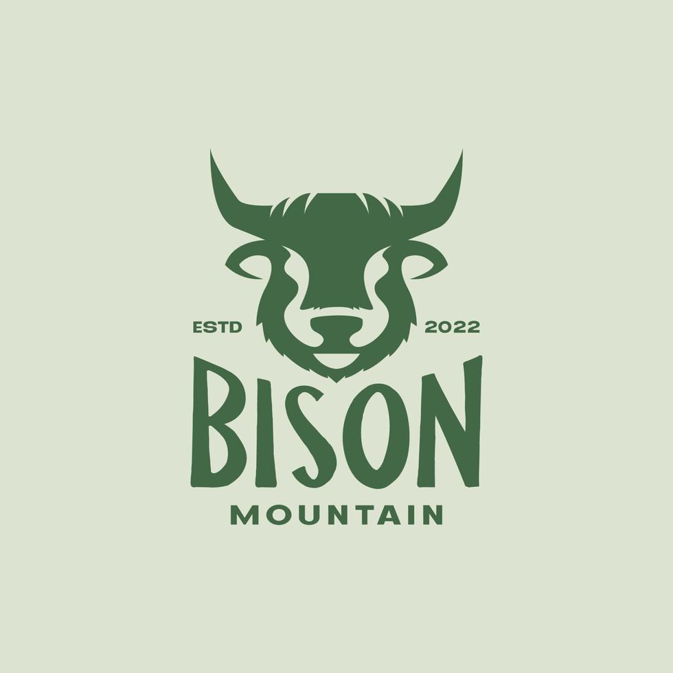 couleur vintage yak bison logo design vecteur graphique symbole icône illustration idée créative