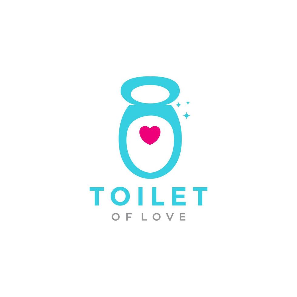 toilettes avec amour forme logo design graphique vectoriel symbole icône illustration idée créative