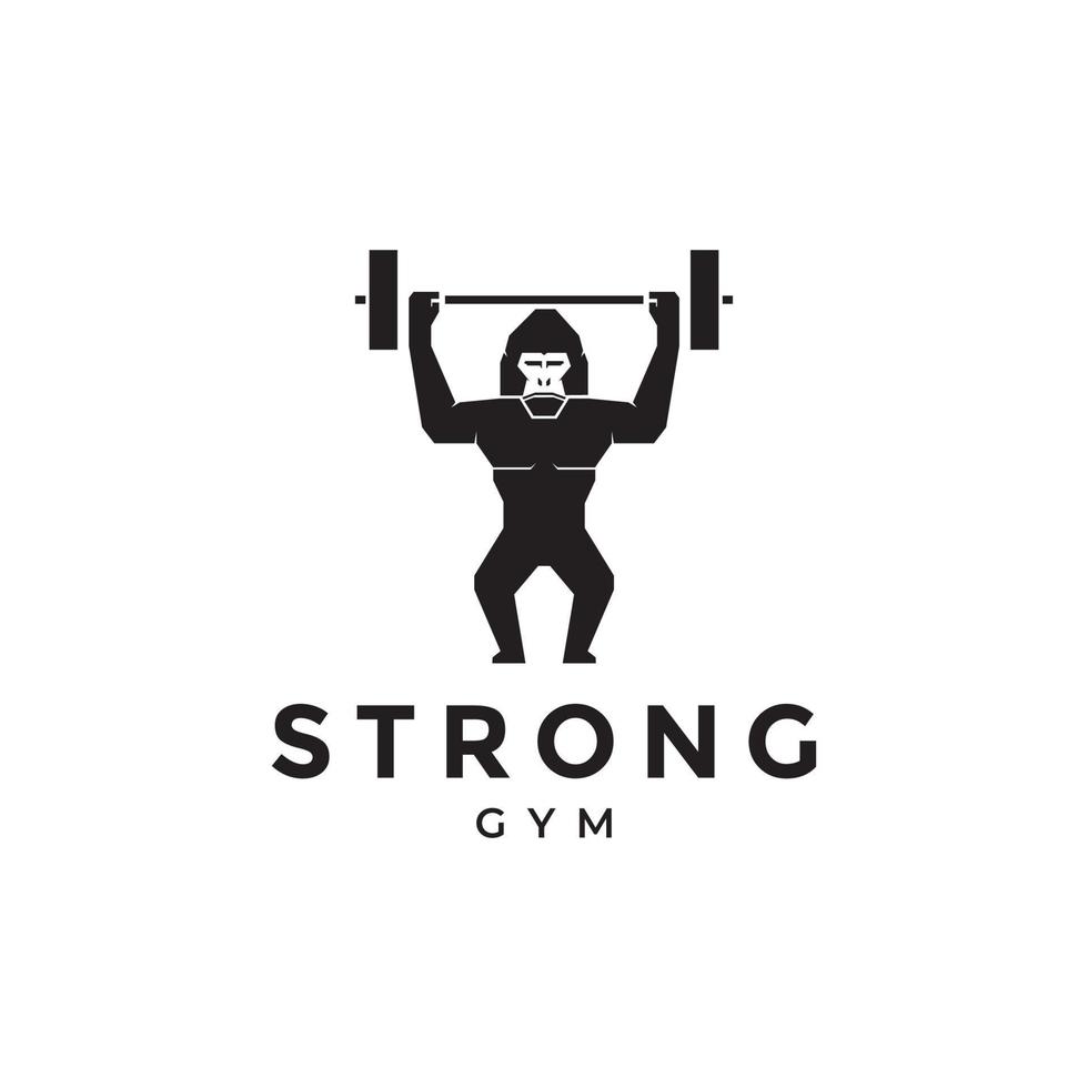 gorilla strong barbell gym logo design vecteur graphique symbole icône illustration idée créative