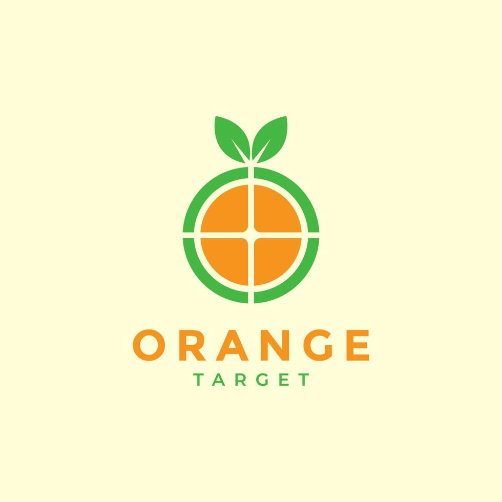 focus cible orange fruit logo design vecteur graphique symbole icône illustration idée créative