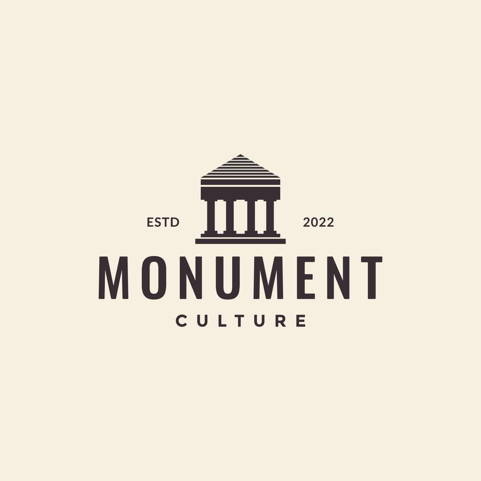 monument pilier hipster logo design vecteur graphique symbole icône illustration idée créative