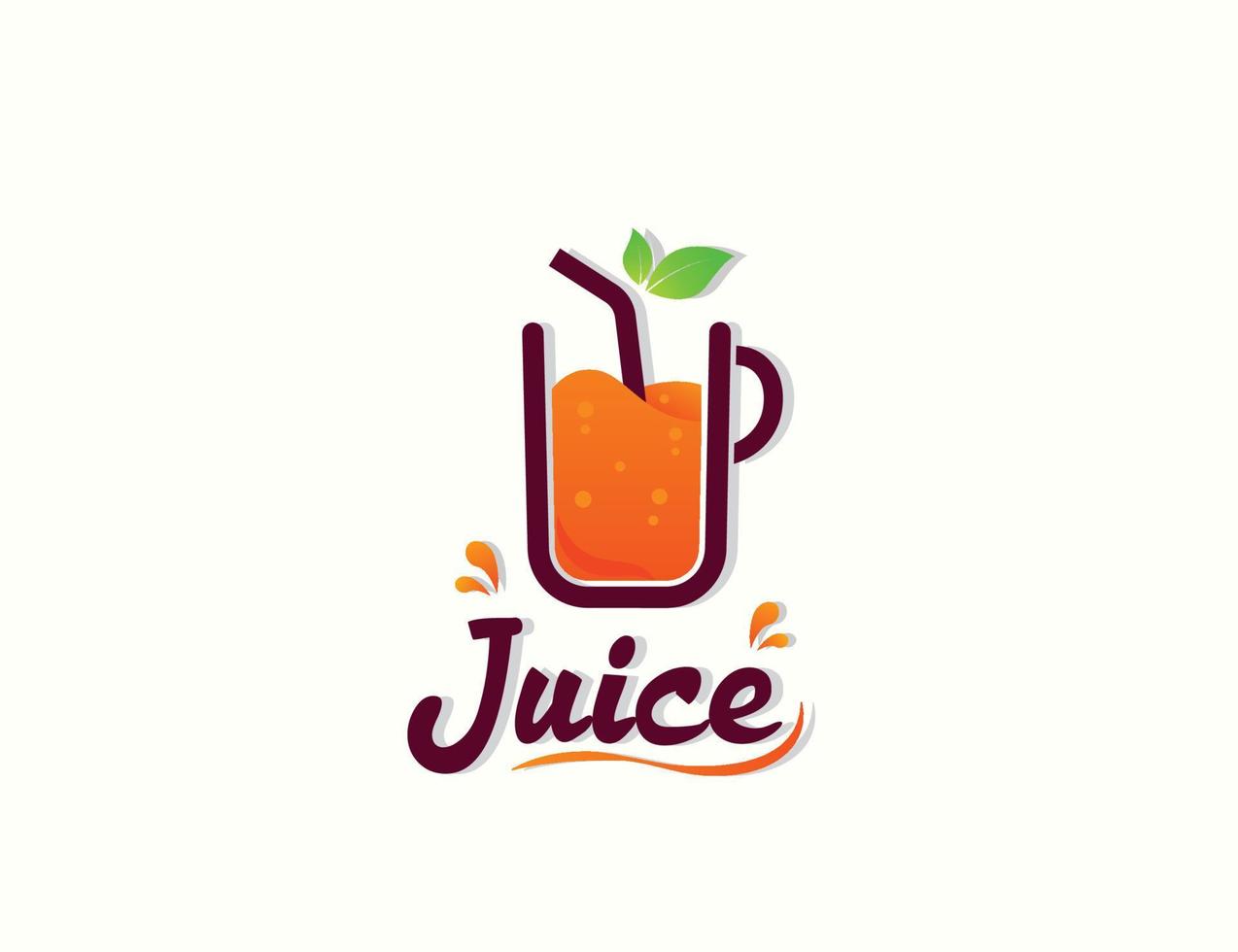 logo de jus d'orange frais vecteur