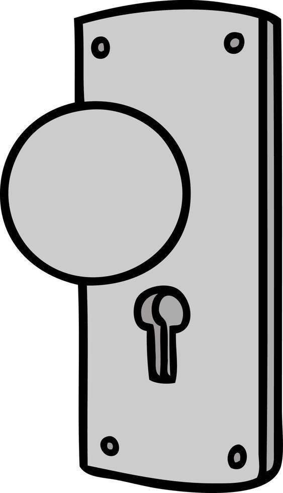 dessin animé doodle d'une poignée de porte vecteur