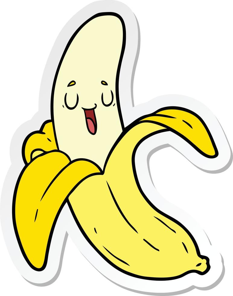 autocollant d'une banane de dessin animé vecteur