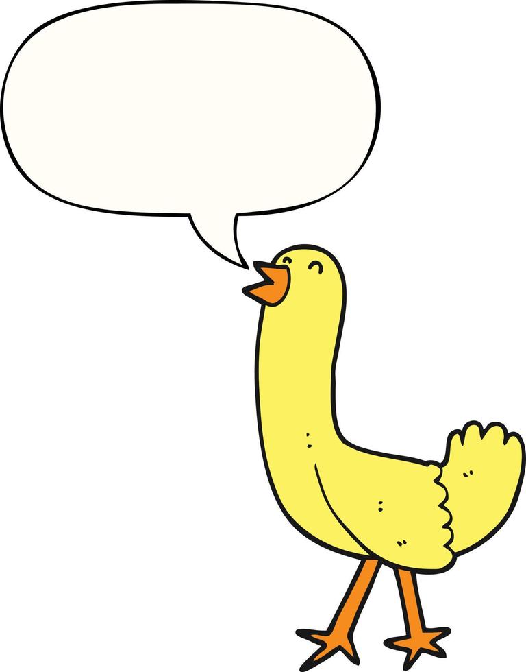 oiseau de dessin animé et bulle de dialogue vecteur