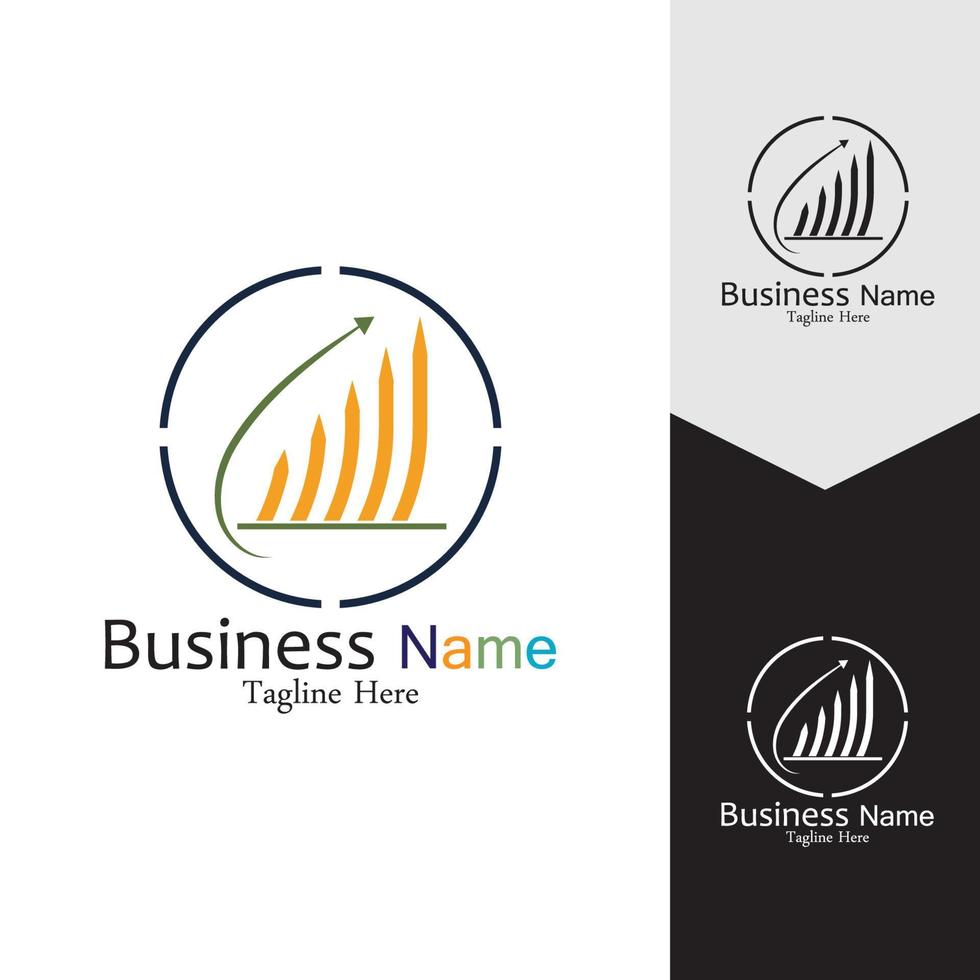 conception de modèle de concept de logo vectoriel marketing et finance d'entreprise