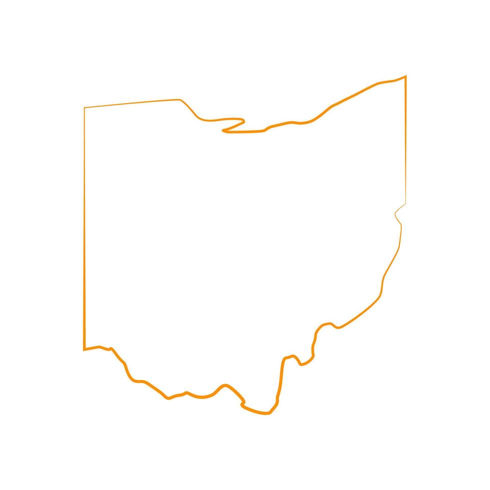 Carte de l'Ohio illustrée vecteur
