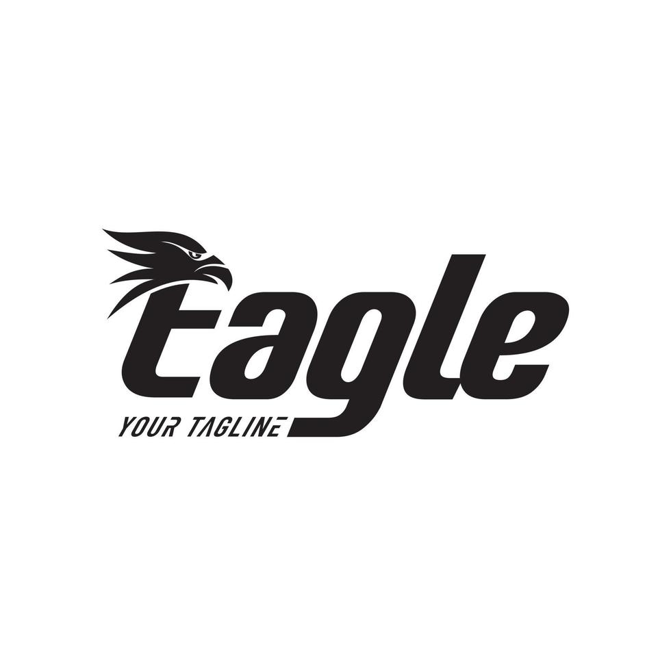 concept de logo tête d'aigle lettre e pour entreprise. vecteur