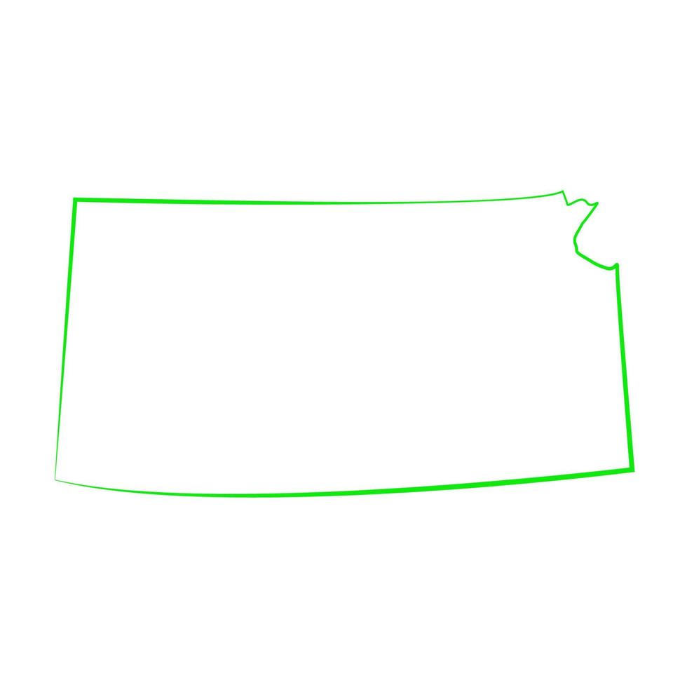 Carte du Kansas sur fond blanc vecteur