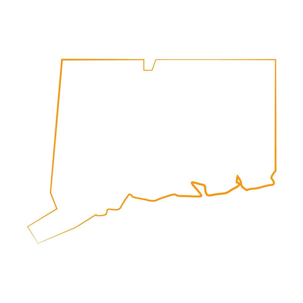 carte du Connecticut sur fond blanc vecteur