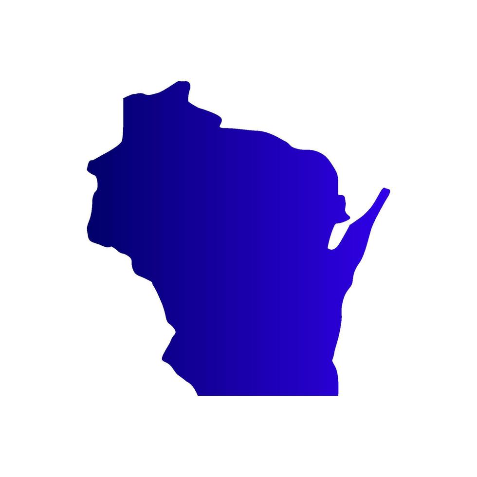 Carte du Wisconsin sur fond blanc vecteur