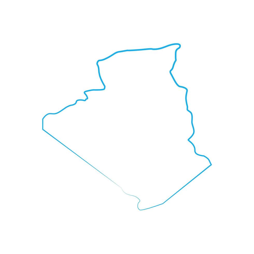 Carte de l'Algérie sur fond blanc vecteur