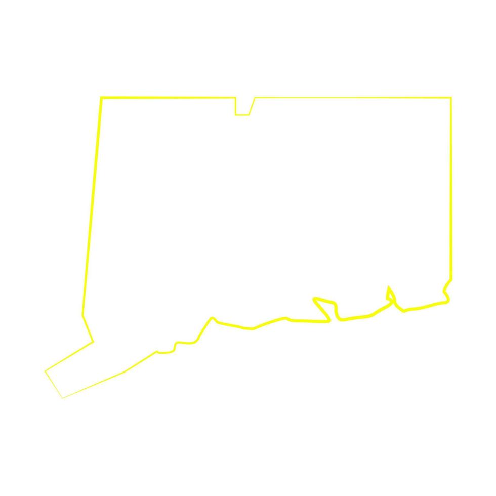 carte du Connecticut sur fond blanc vecteur