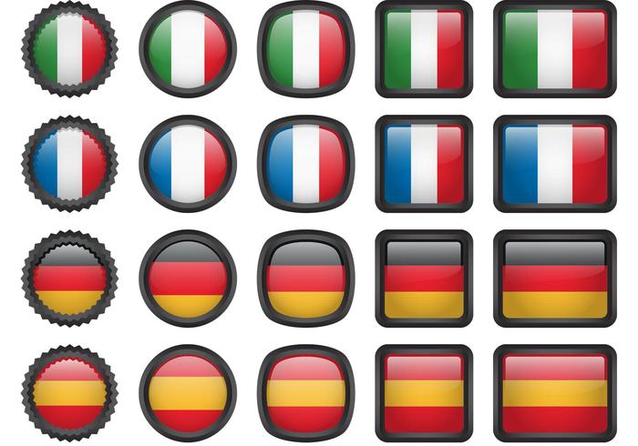 Icônes du drapeau européen vecteur