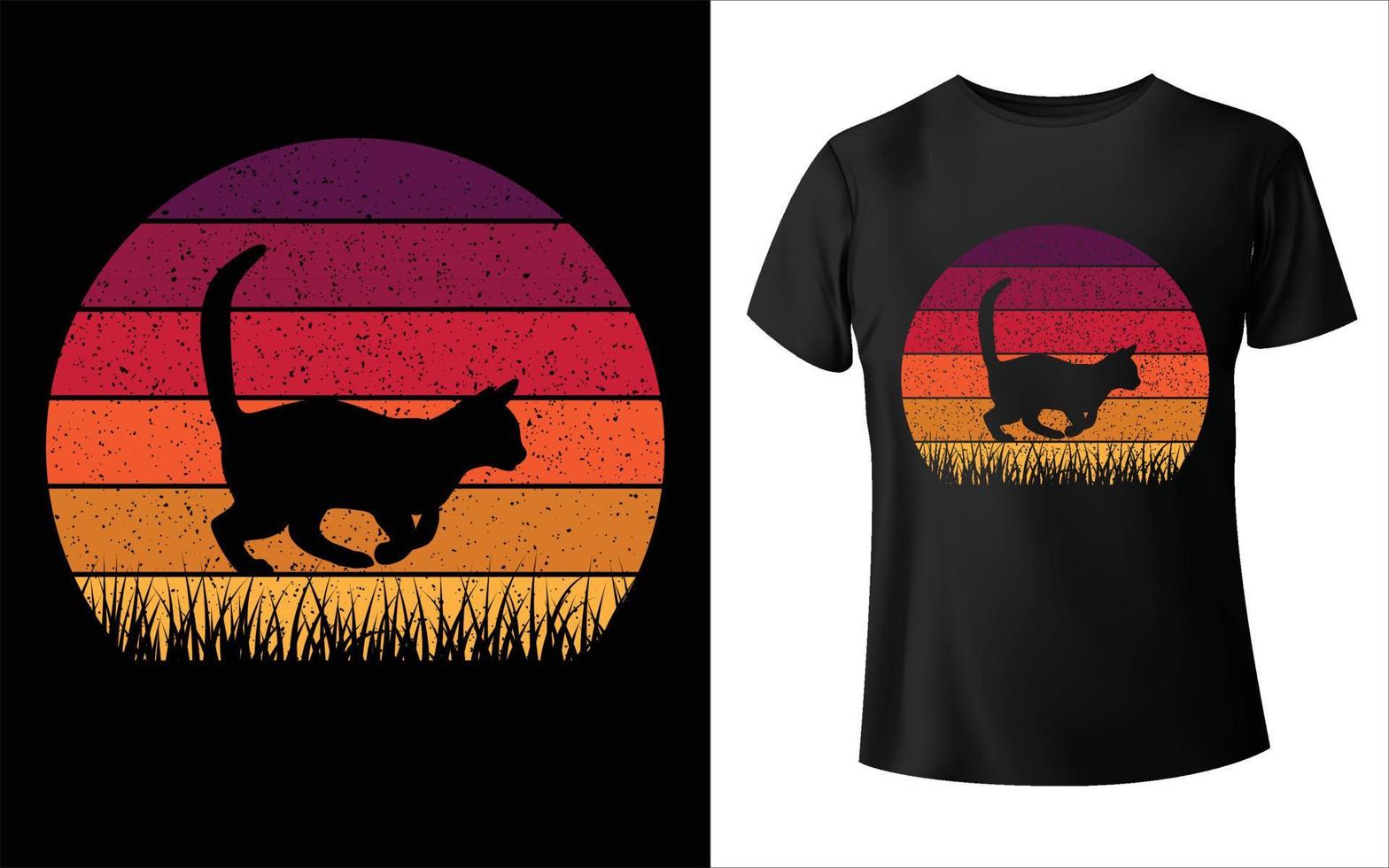 chat vecteur chat t-shirt chat été palette de couleurs conception de t-shirt chat t-shirt