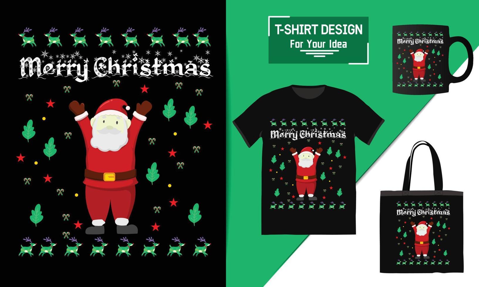 citation de lettrage de t-shirt de noël, conception de t-shirt de noël, vecteur de typographie une tasse et noël drôle prêt à imprimer