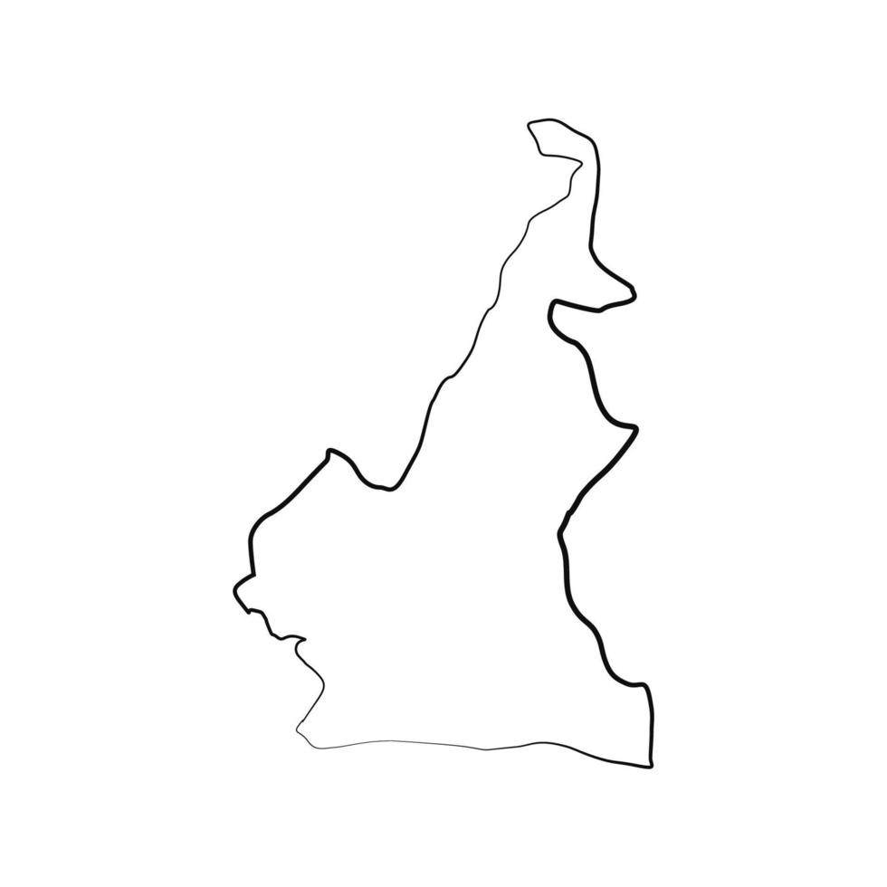 Carte du Cameroun sur fond blanc vecteur