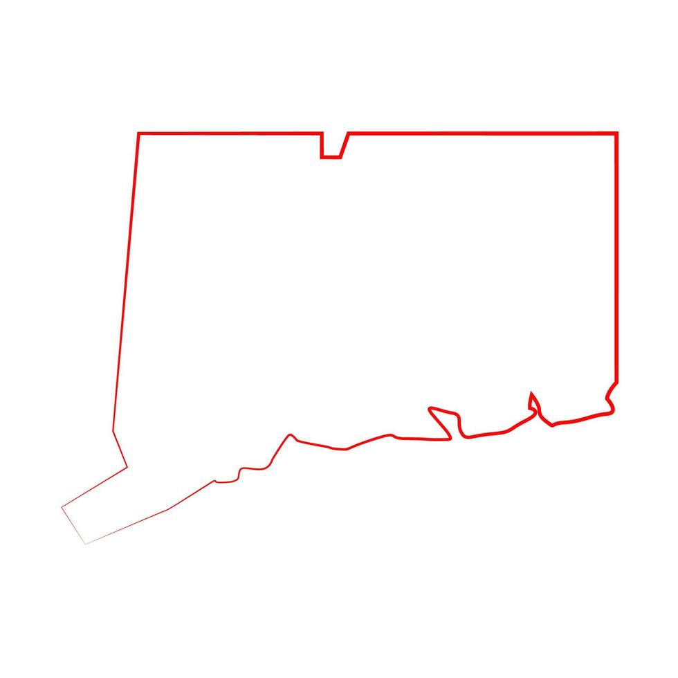 carte du Connecticut sur fond blanc vecteur