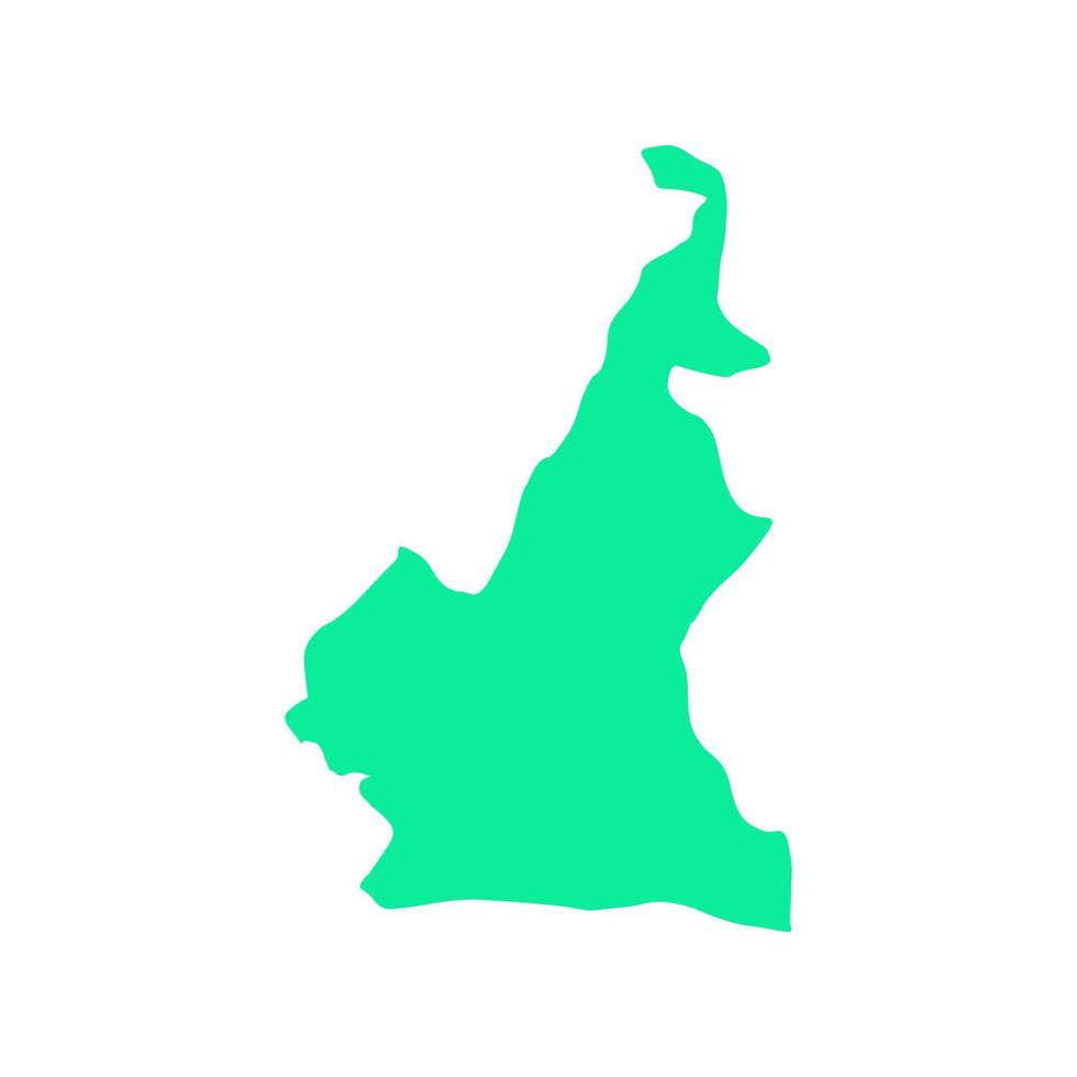 Carte du Cameroun sur fond blanc vecteur