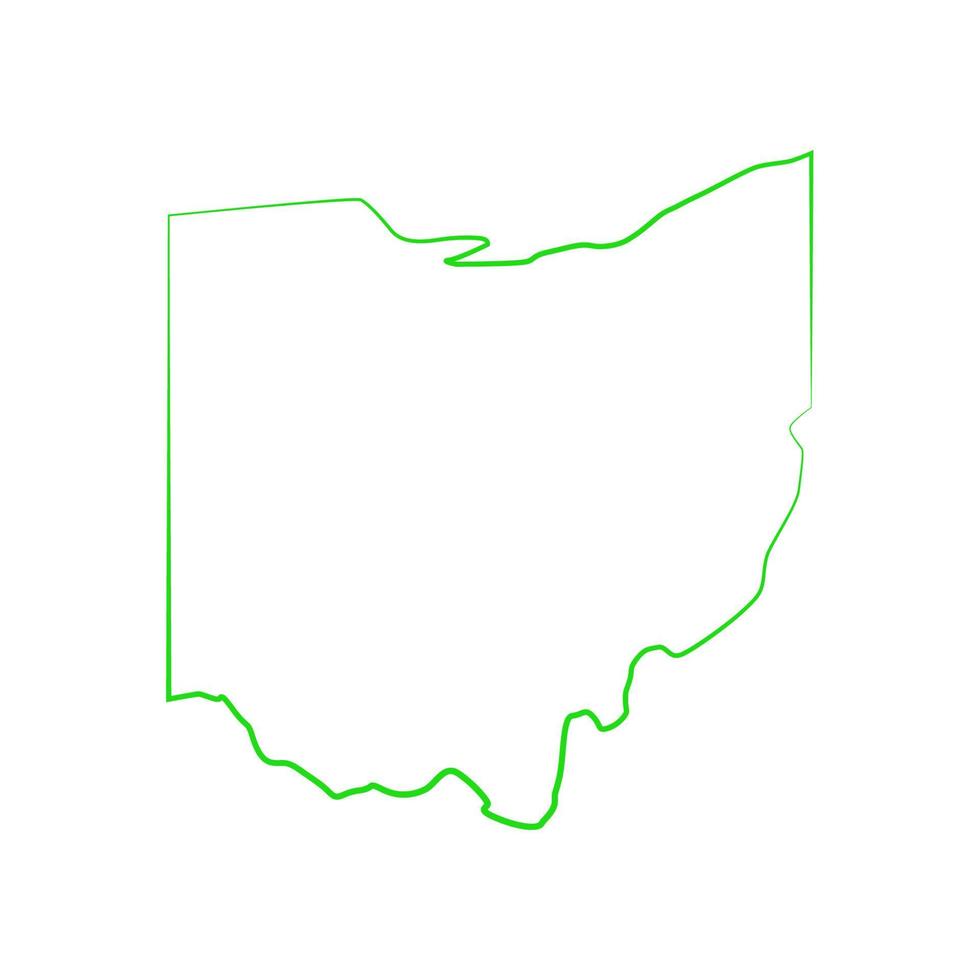 Carte de l'Ohio illustrée vecteur