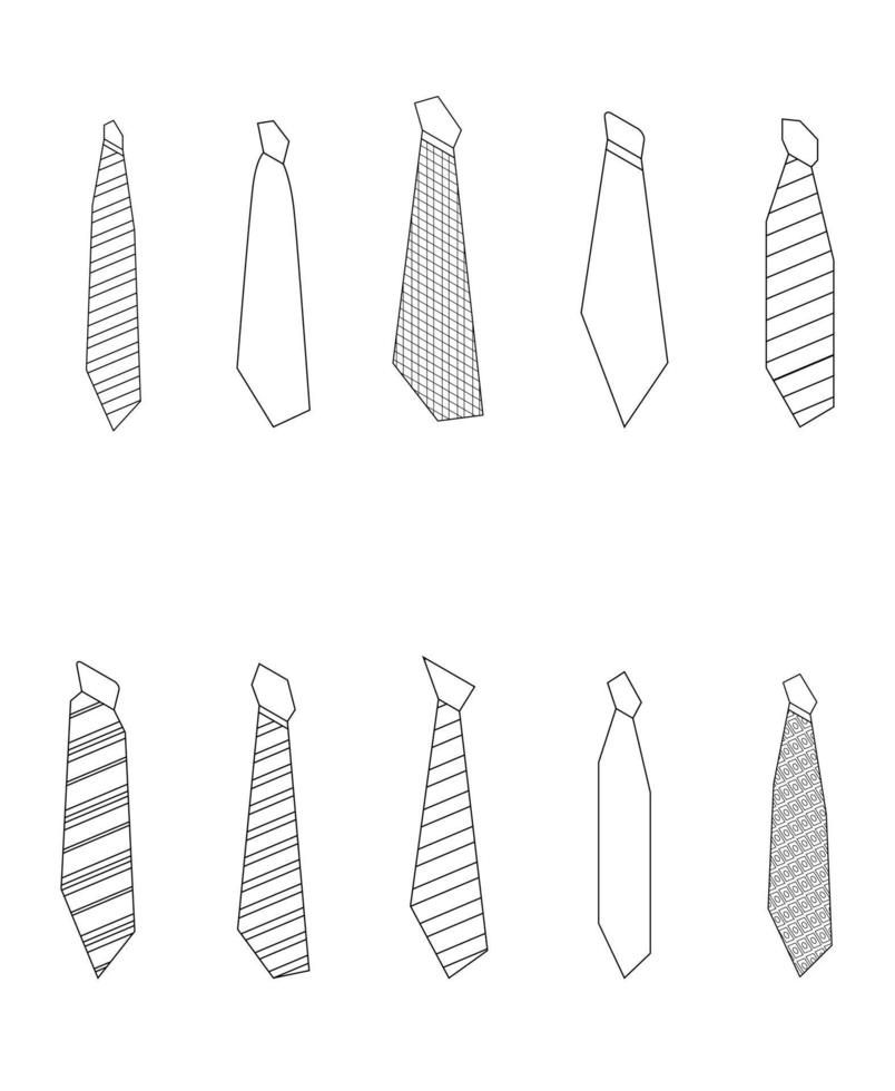 ensemble d'icônes de costume cravate contour vectoriel