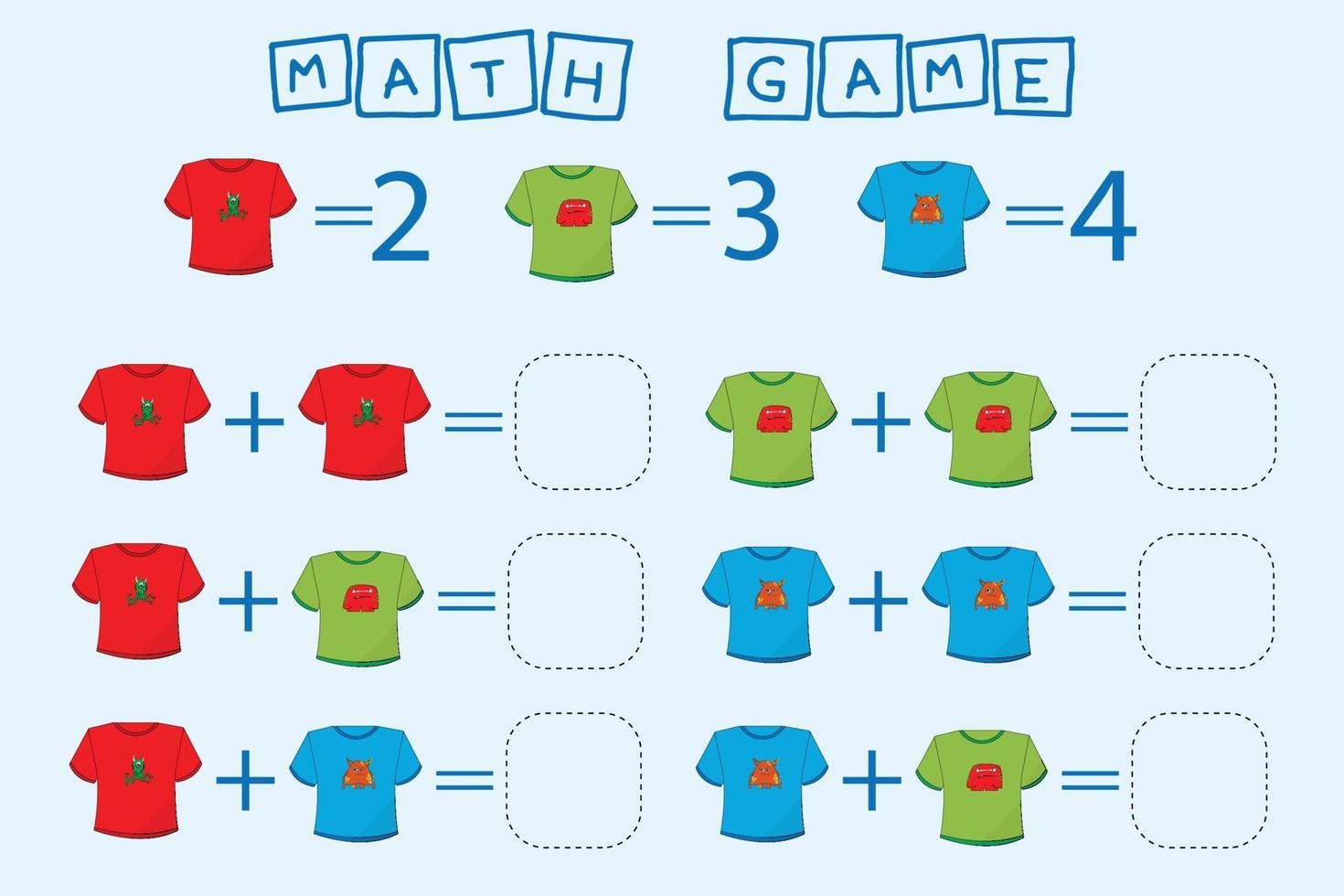 conception de vecteur de feuille de calcul, tâche pour calculer la réponse et se connecter au bon numéro. jeu de logique pour les enfants.