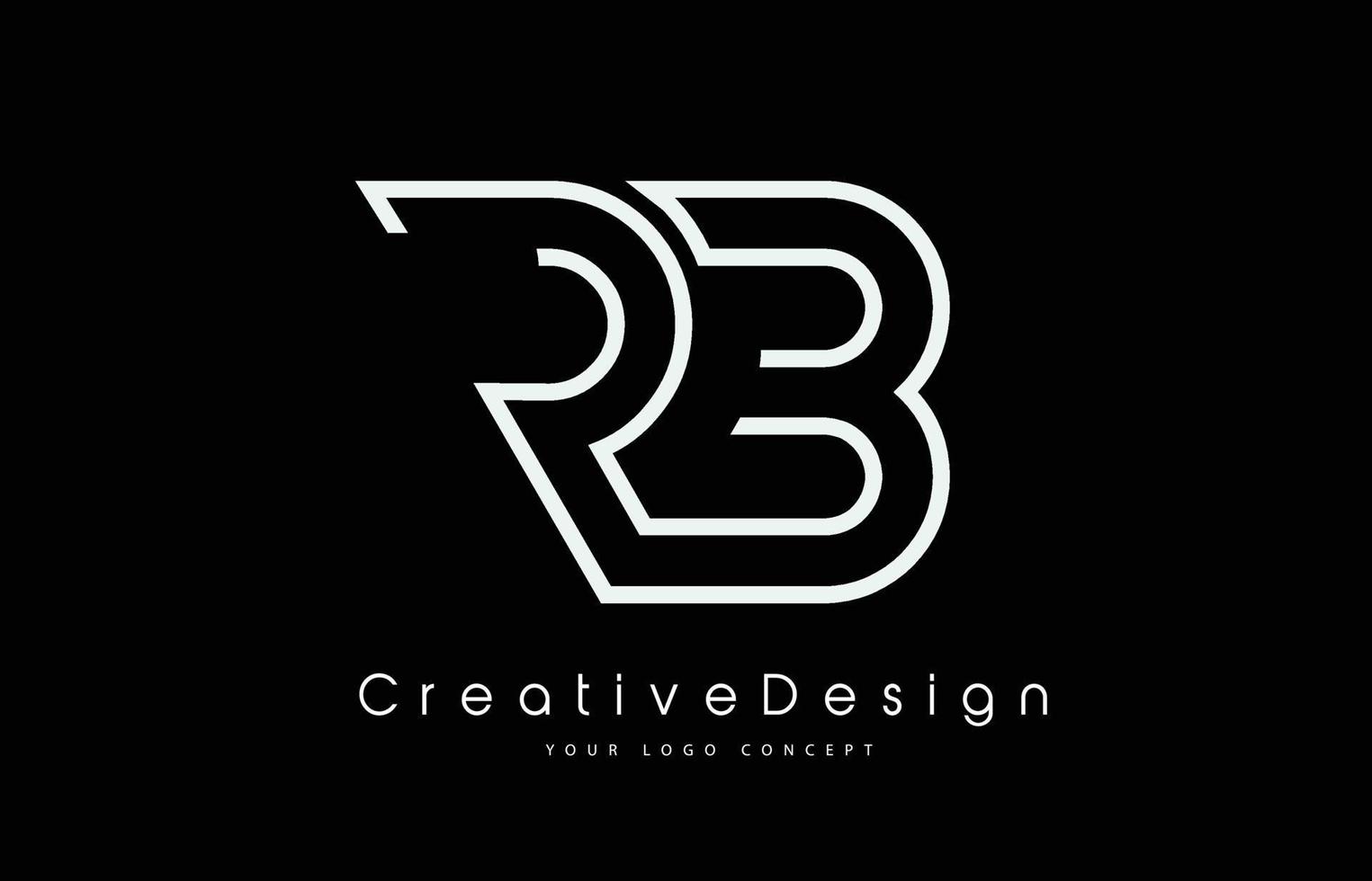 création de logo de lettre rb rb en couleurs blanches. vecteur