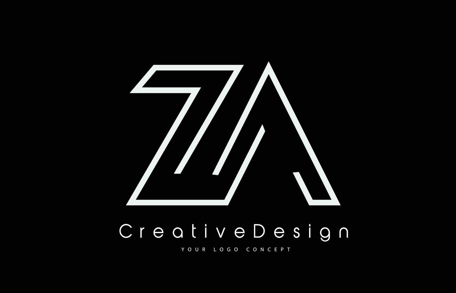 création de logo de lettre za za en couleurs blanches vecteur