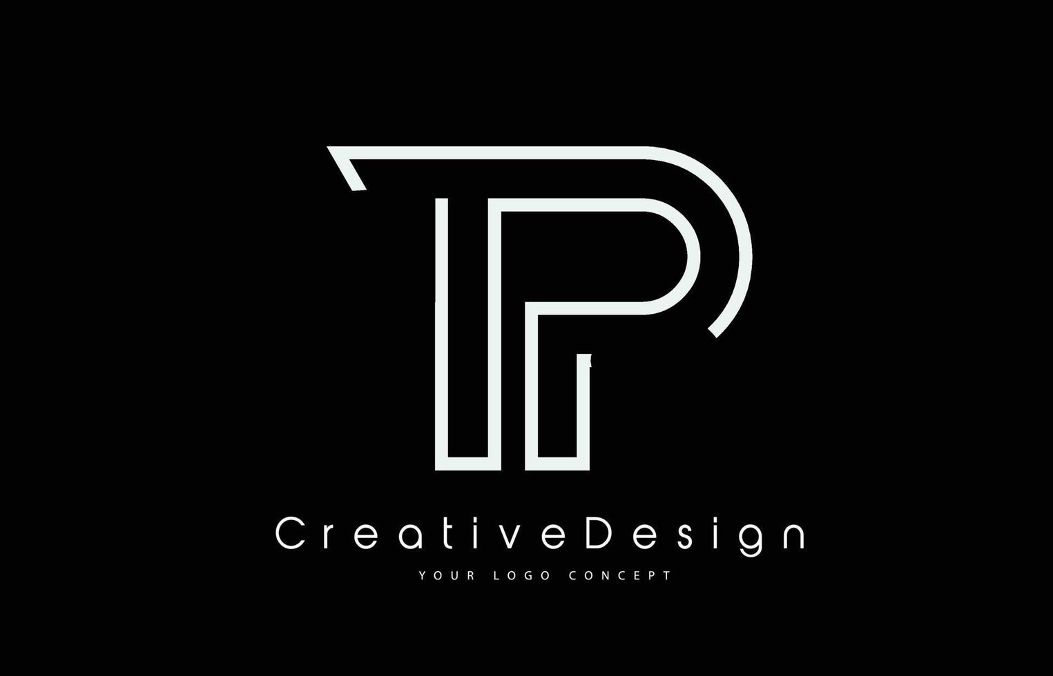 création de logo de lettre tp tp en couleurs blanches. vecteur