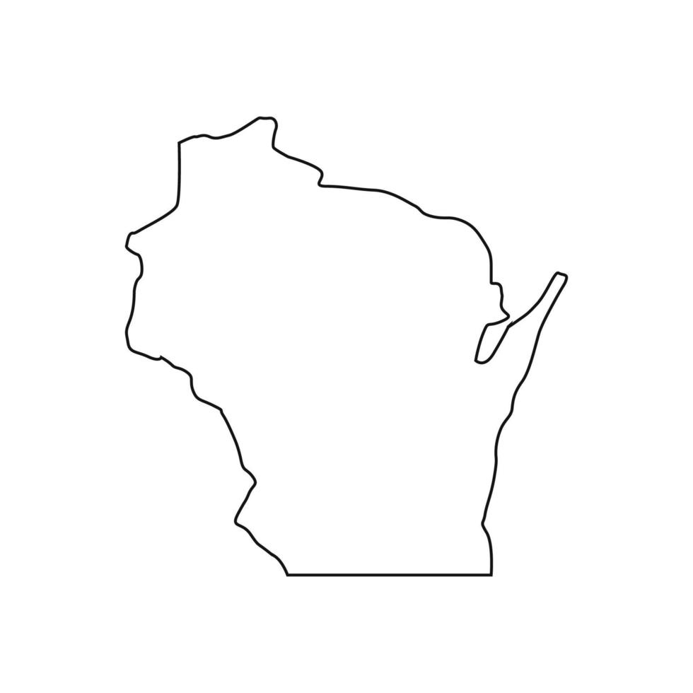 Carte du Wisconsin sur fond blanc vecteur
