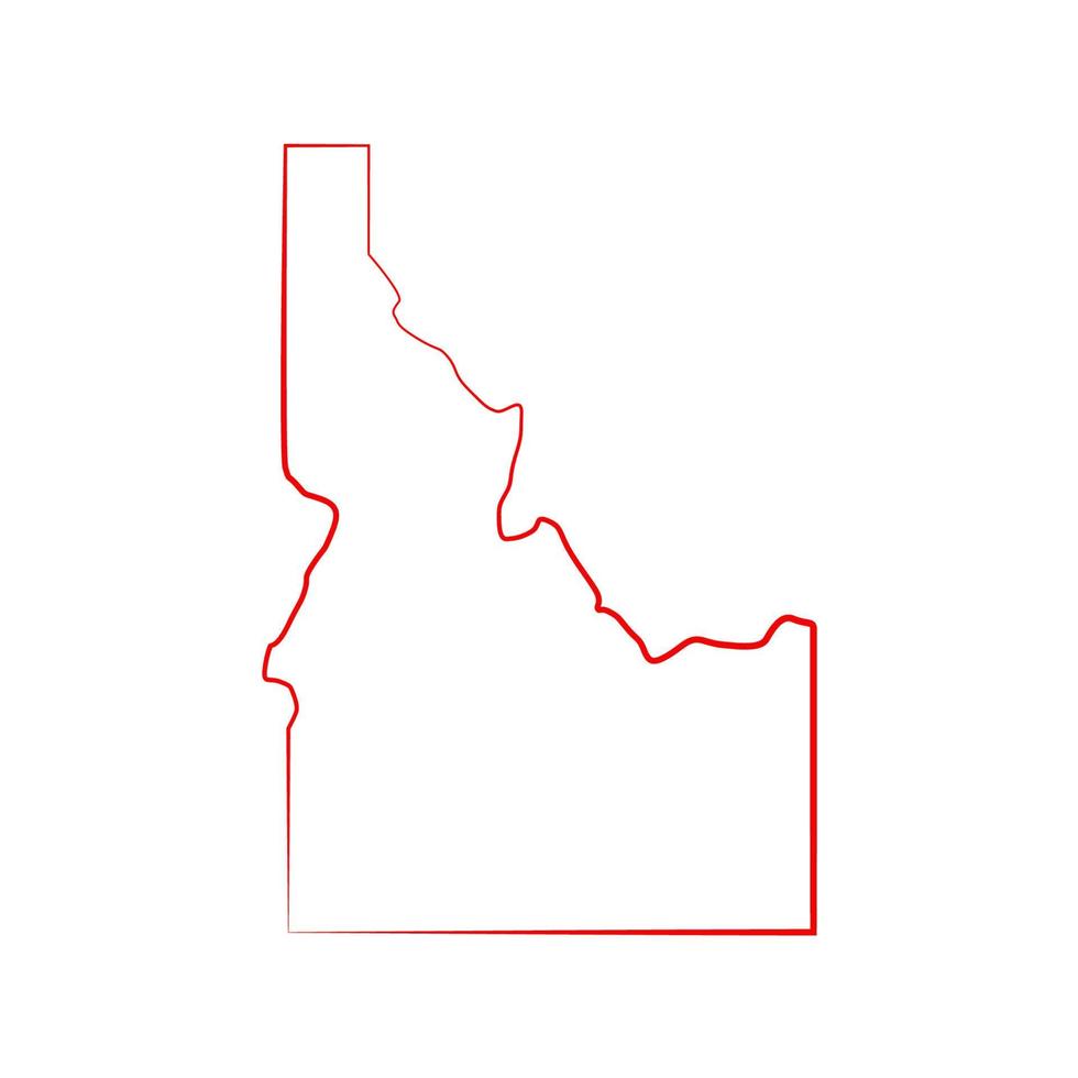 Carte de l'Idaho sur fond blanc vecteur