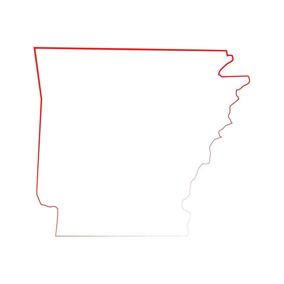 Carte de l'Arkansas sur fond blanc vecteur