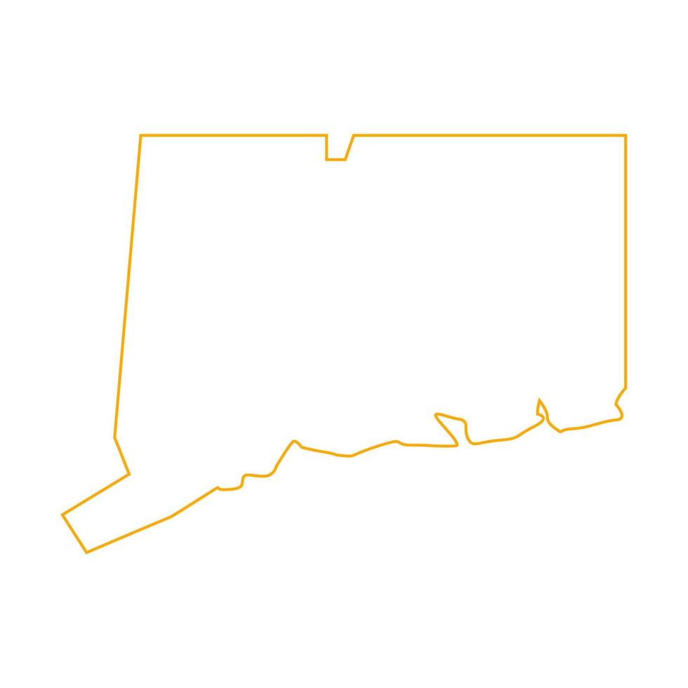 carte du Connecticut sur fond blanc vecteur