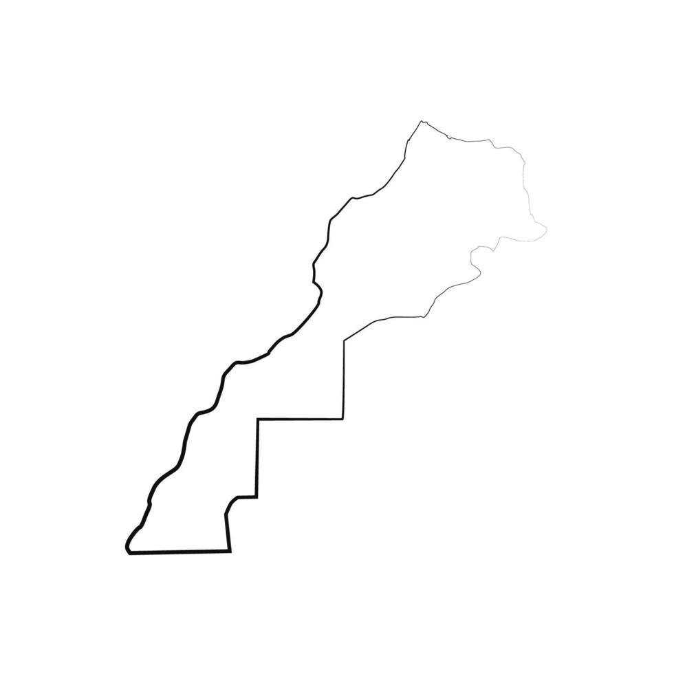 carte du maroc sur fond blanc vecteur
