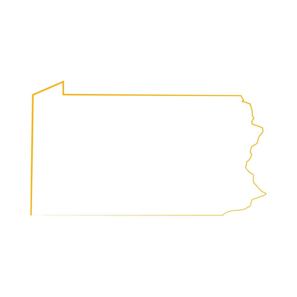 Carte de Pennsylvanie sur fond blanc vecteur