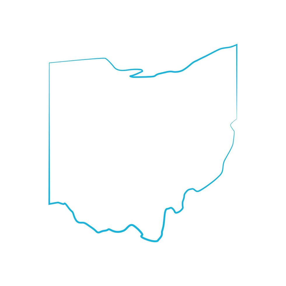 Carte de l'Ohio illustrée vecteur