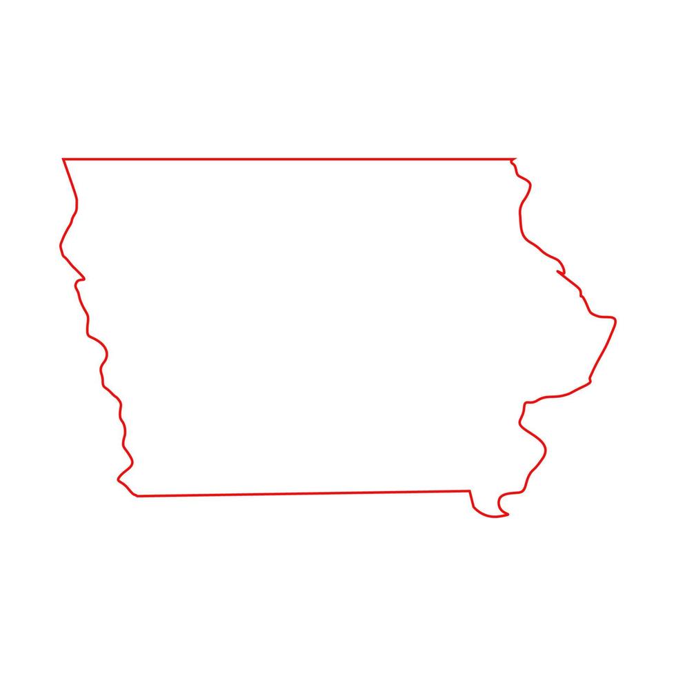 Carte de l'Iowa sur fond blanc vecteur