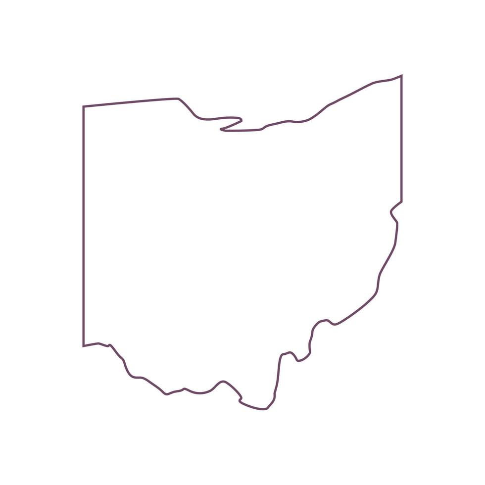 Carte de l'Ohio illustrée vecteur