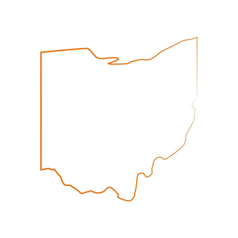 Carte de l'Ohio illustrée vecteur