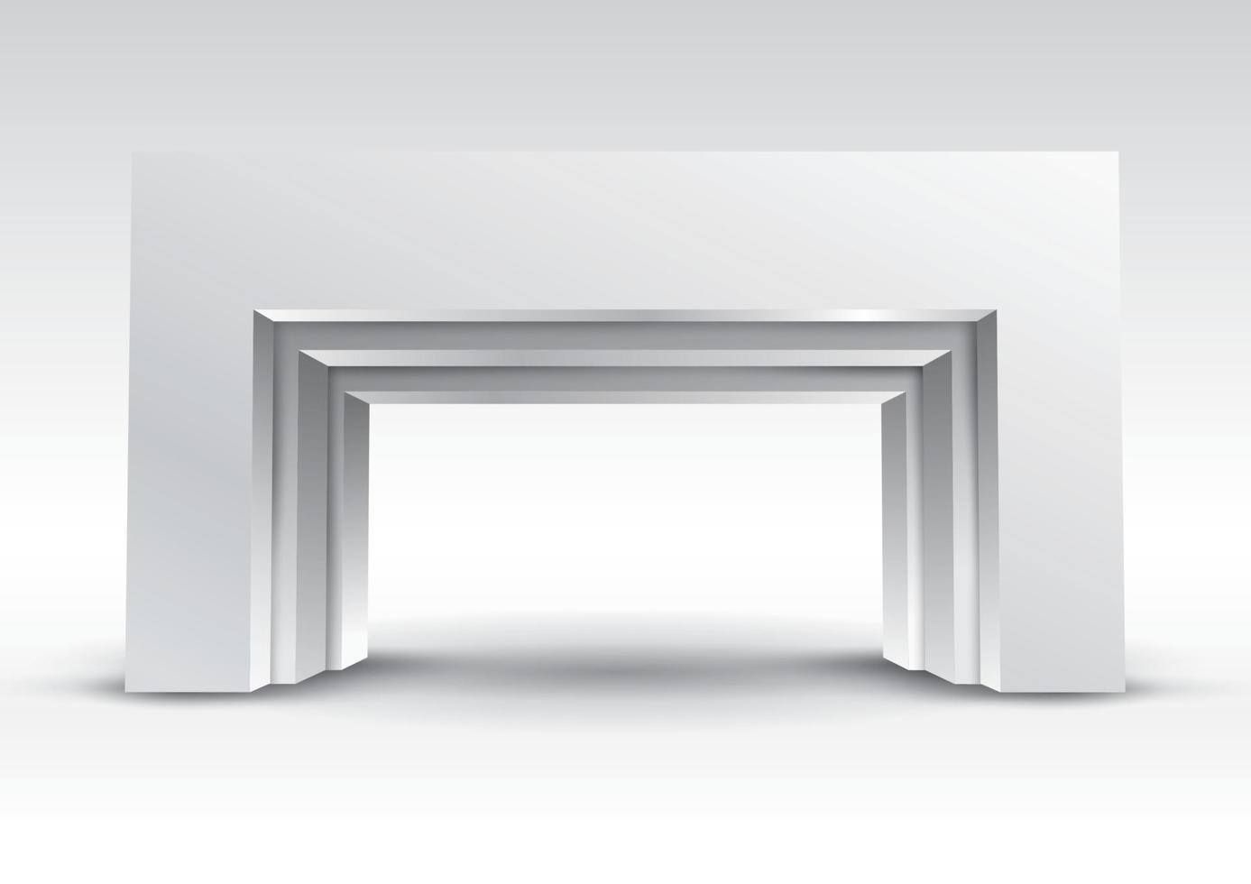 vecteur d'exposition d'entrée de porte 3d modifiable avec un style moderne sur fond isolé